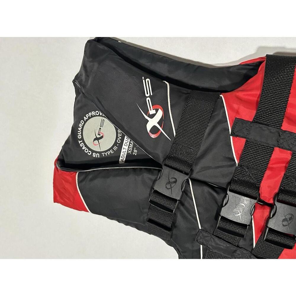 XPS Adult Dual Size Life Jacket US Coast Guard Approved Red and Black XS 28"-32" - Picture 5 of 7